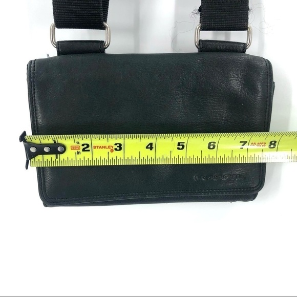 Vintage Fossil Black Leather Crossbody Micro Purse Shoulder Bag Envelope - Picture 10 of 11